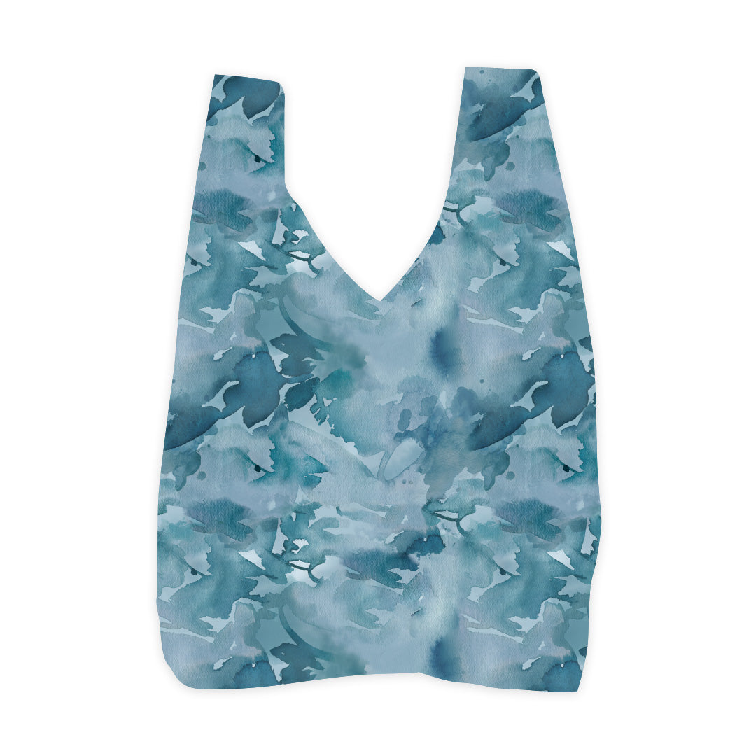 Reusable Tote - Blue Watercolour