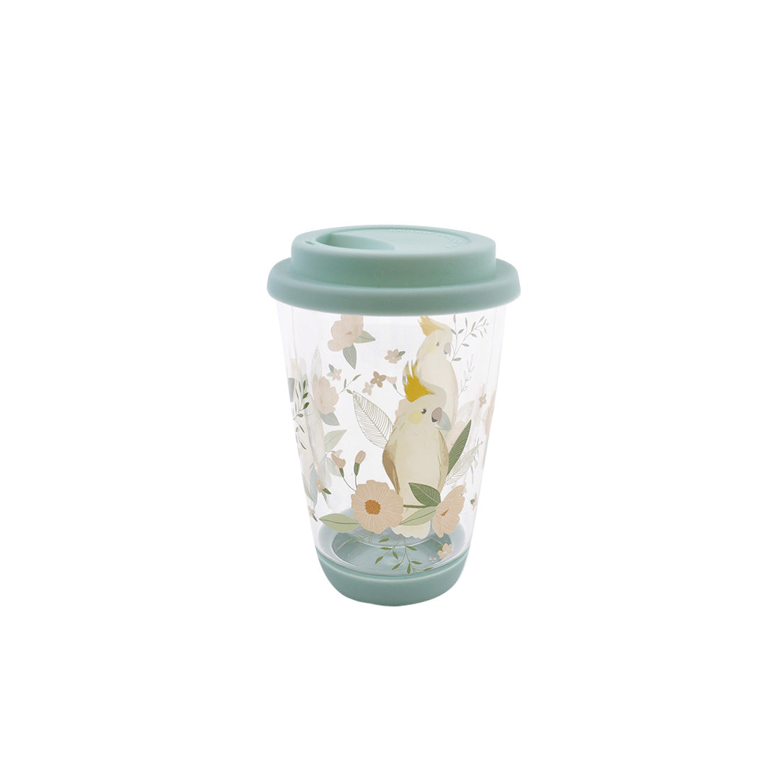 Printed Glass Travel Mug - Cockatoo