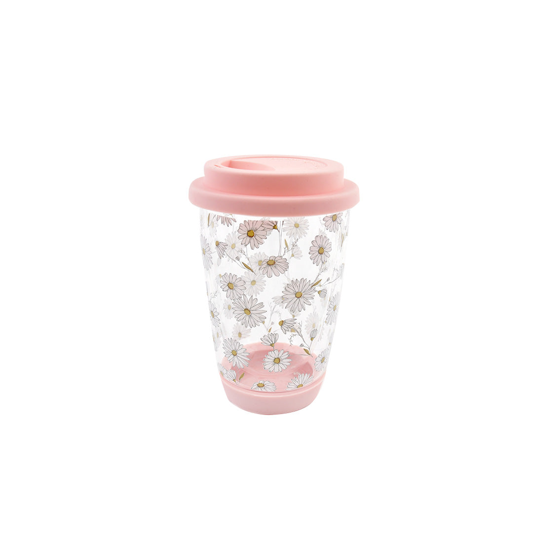 Printed Glass Travel Mug - Daisy