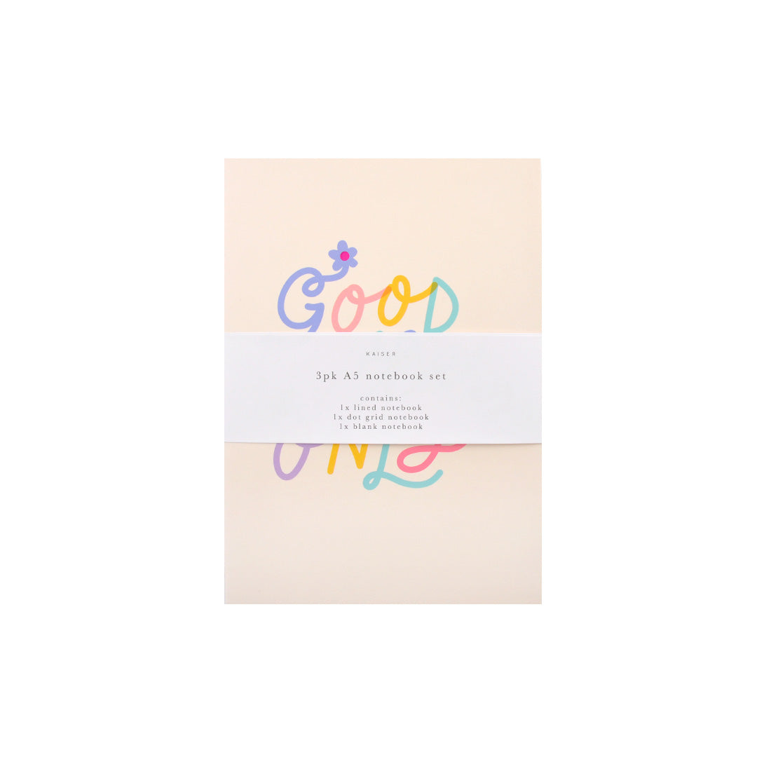 3Pk A5 Notebook Set - Good Vibes