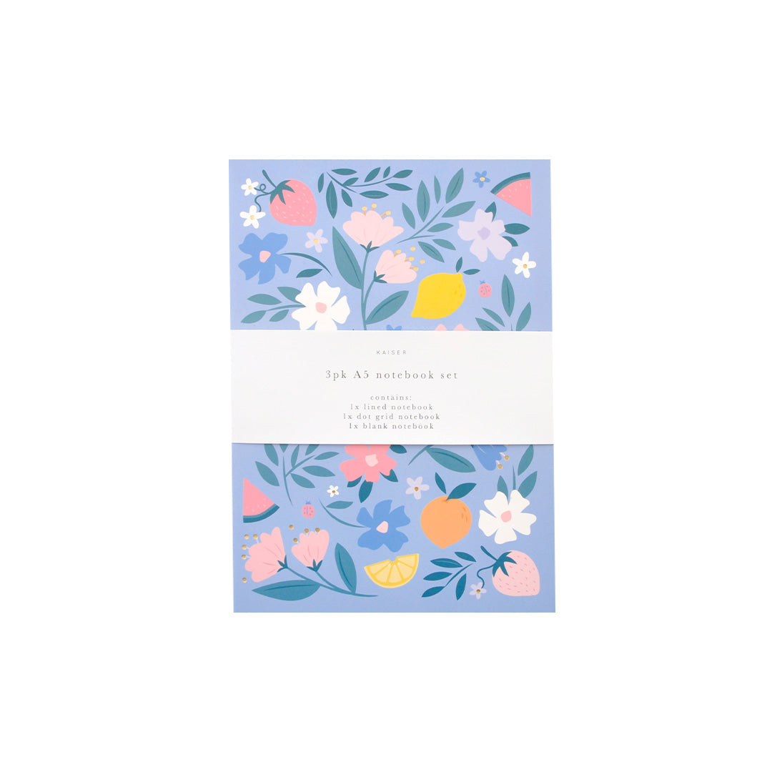 3Pk A5 Notebook Set - Bloom