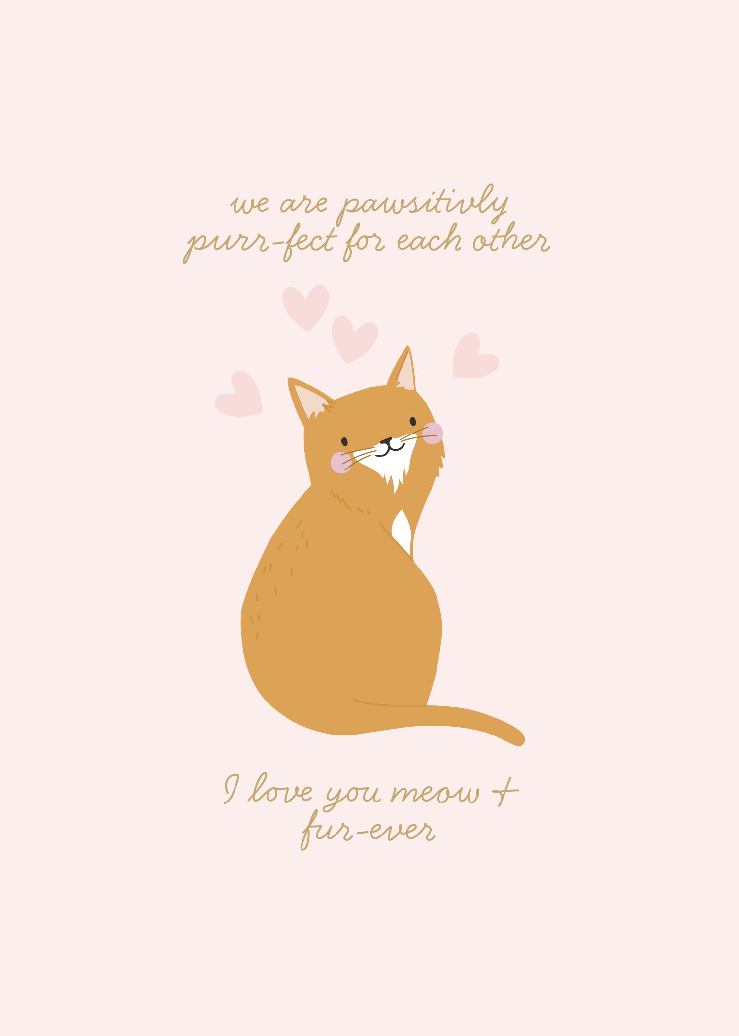 Greeting Card Valentine- Purrfect