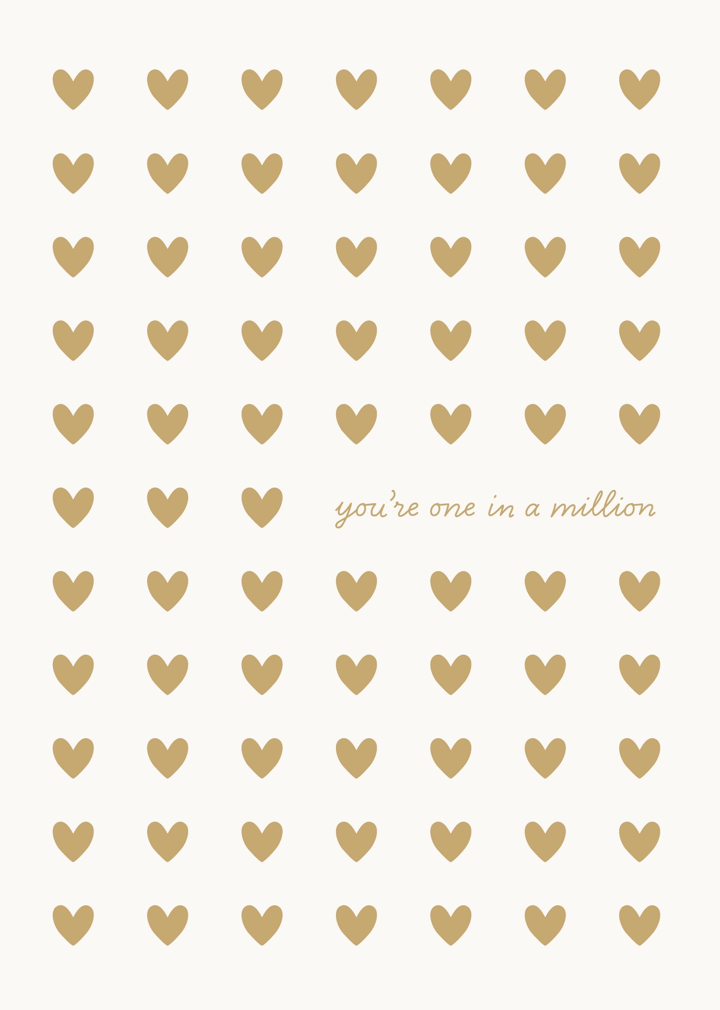 Greeting Card Valentine- Gold Hearts