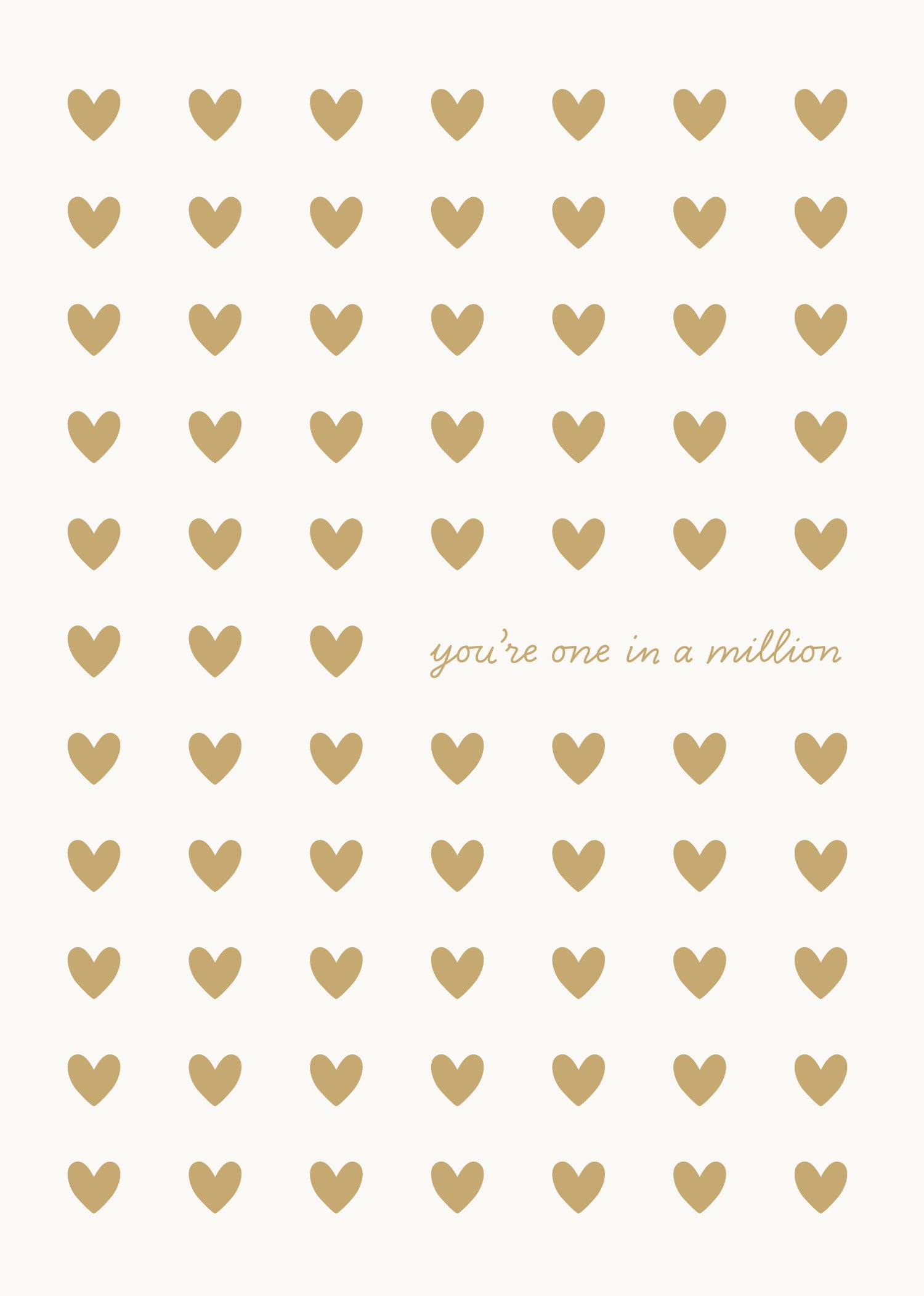 Greeting Card Valentine- Gold Hearts