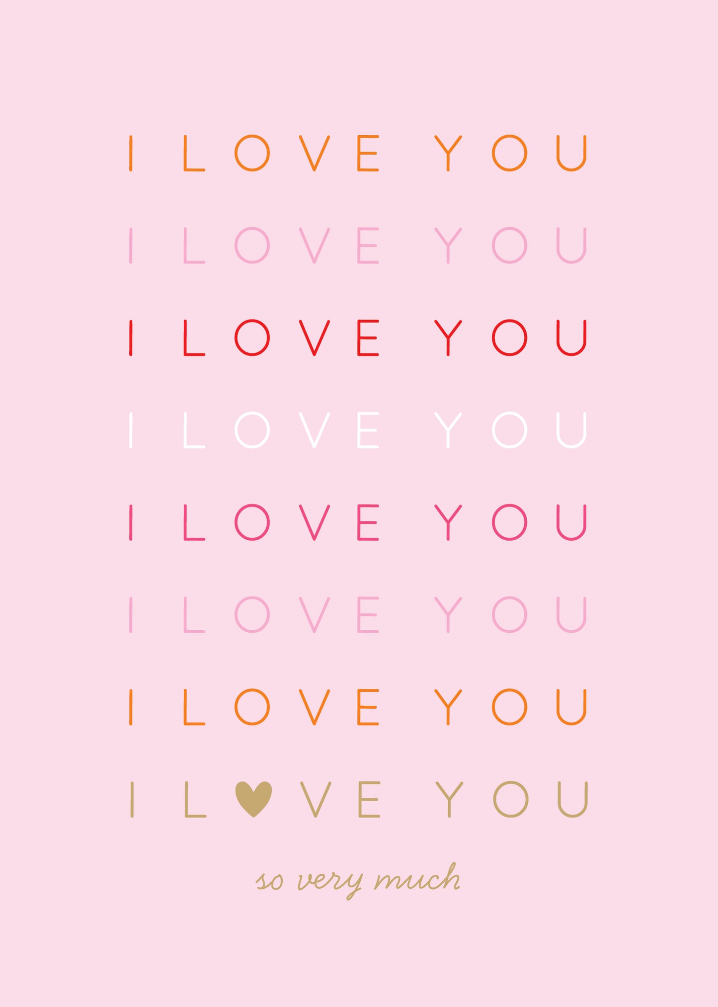 Greeting Card Valentine- Love You