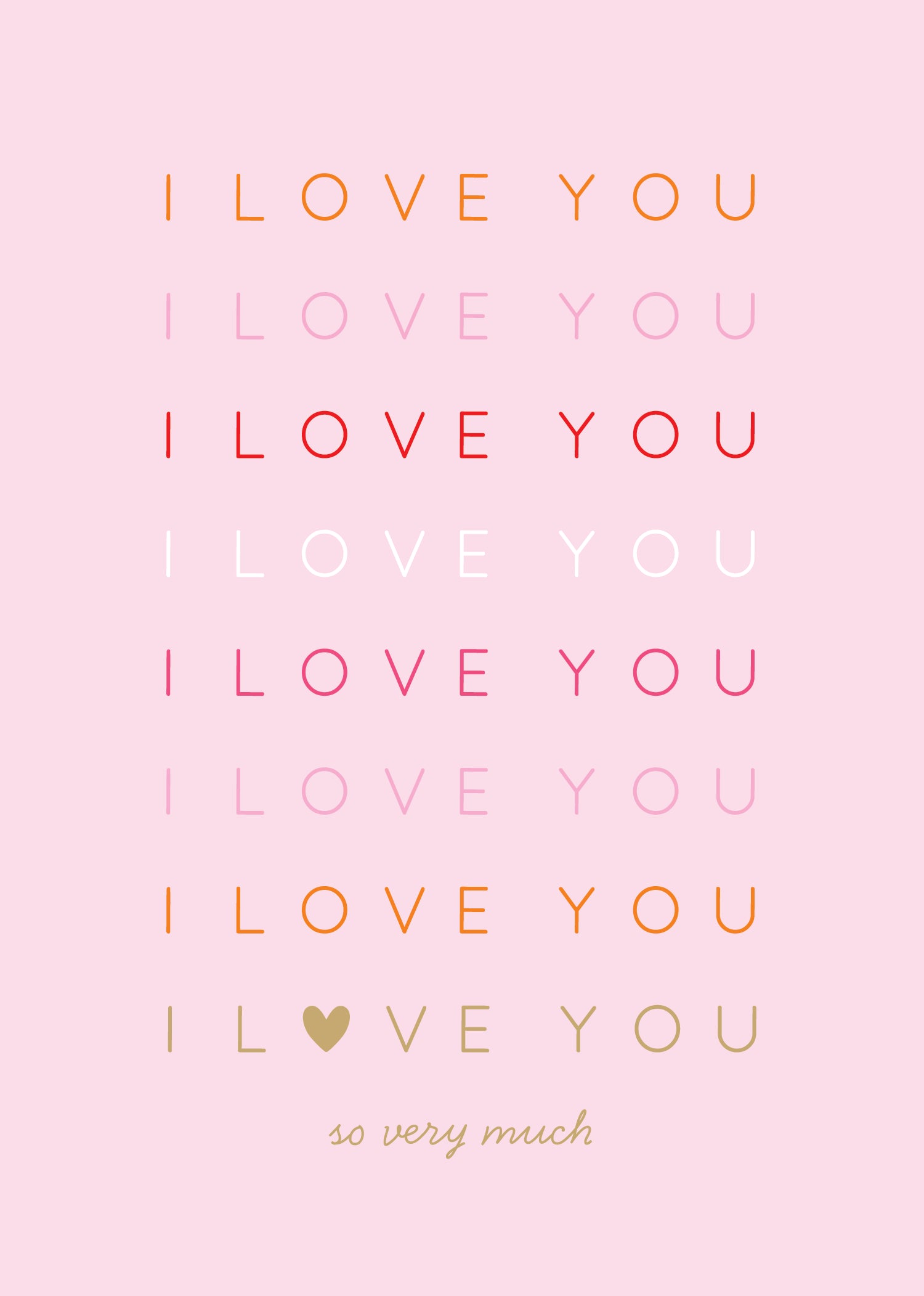 Greeting Card Valentine- Love You