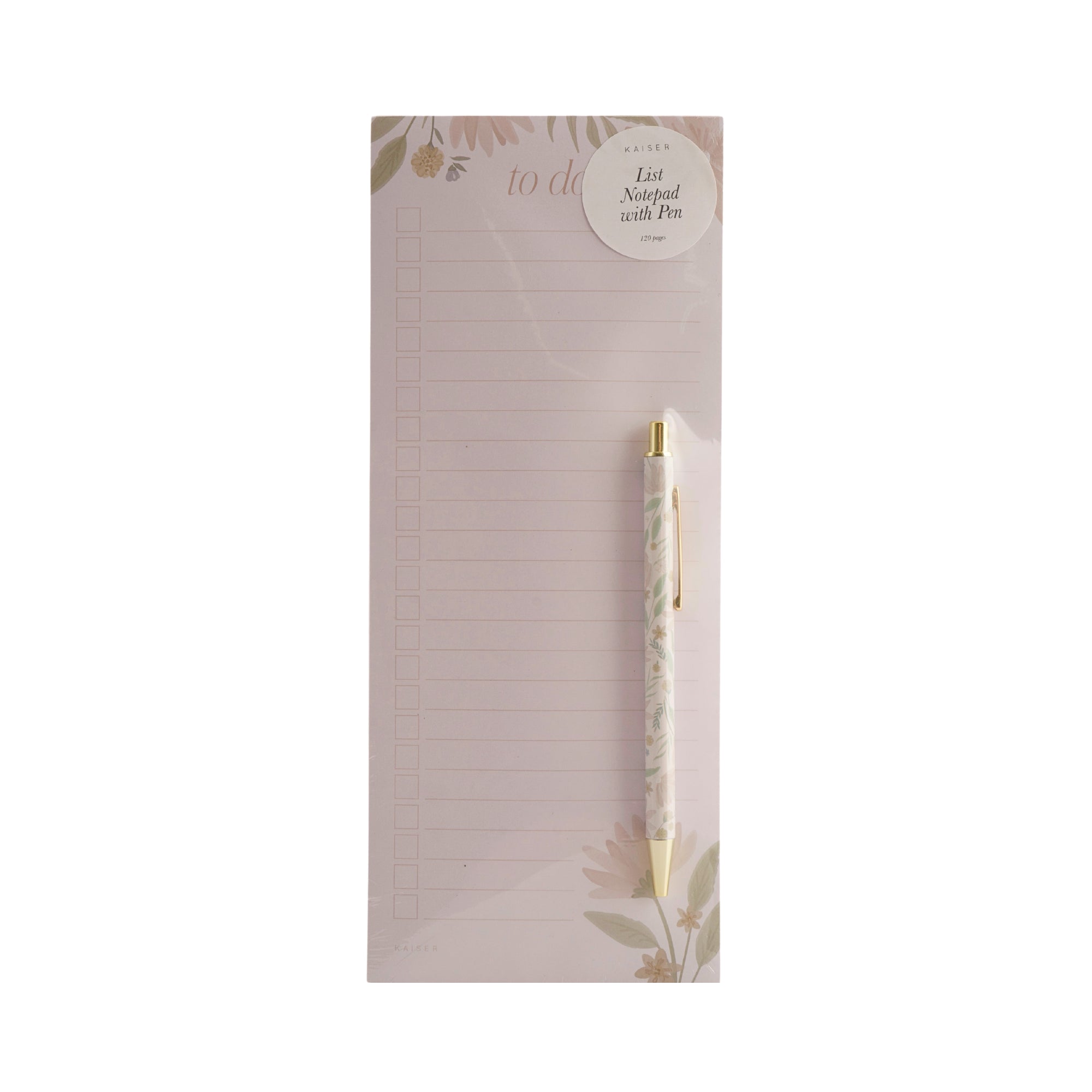 List Notepad With Pen - Blushing Floral