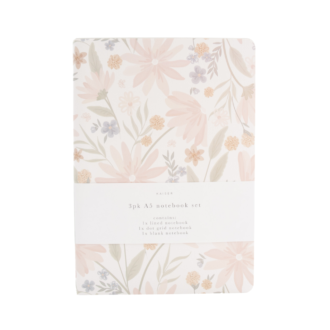 3Pk A5 Notebook Set - Blushing Floral – Kaisercraft