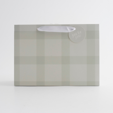 Large Gift Bag - SAGE GINGHAM