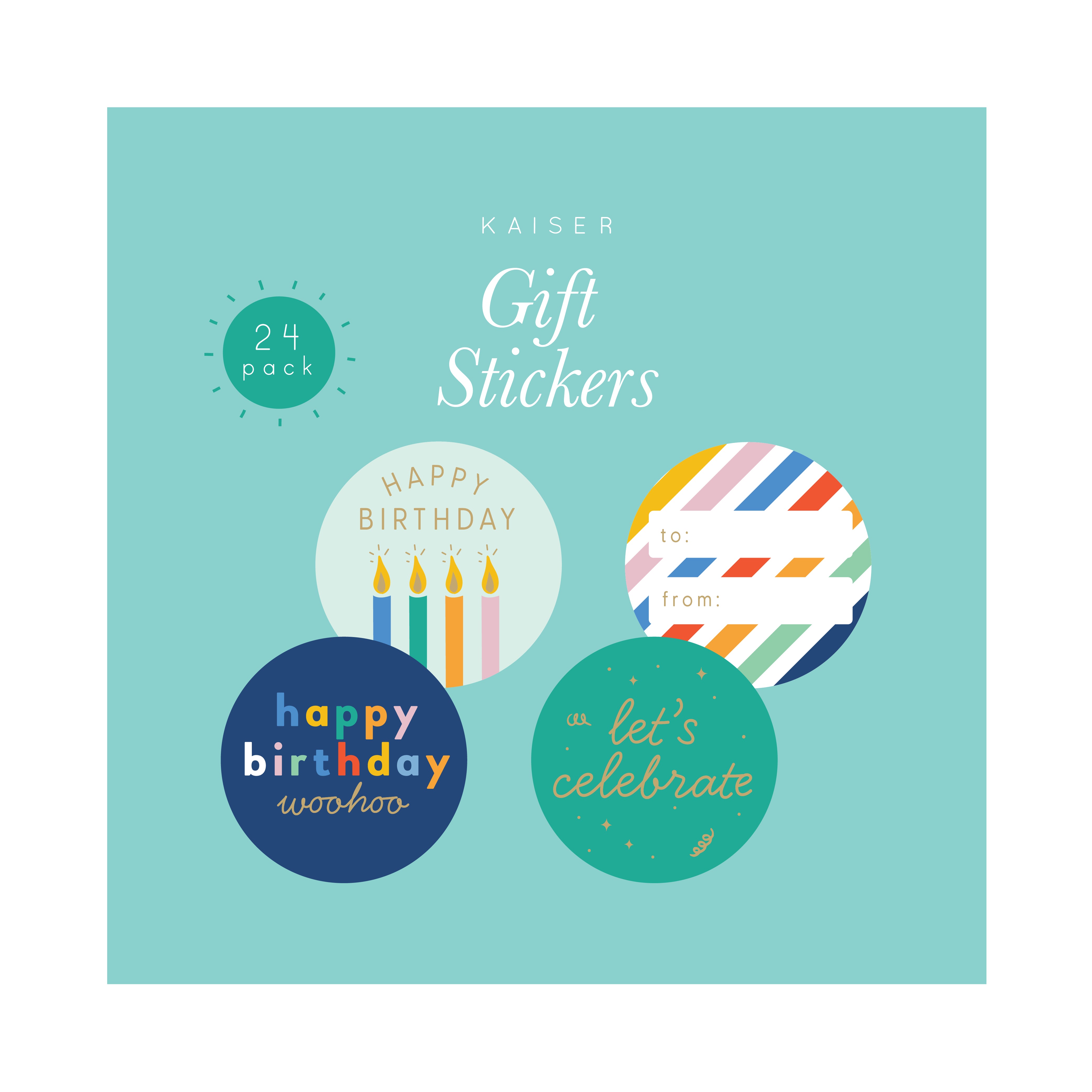 24Pk Wrap Stickers - Hip Hip Hooray