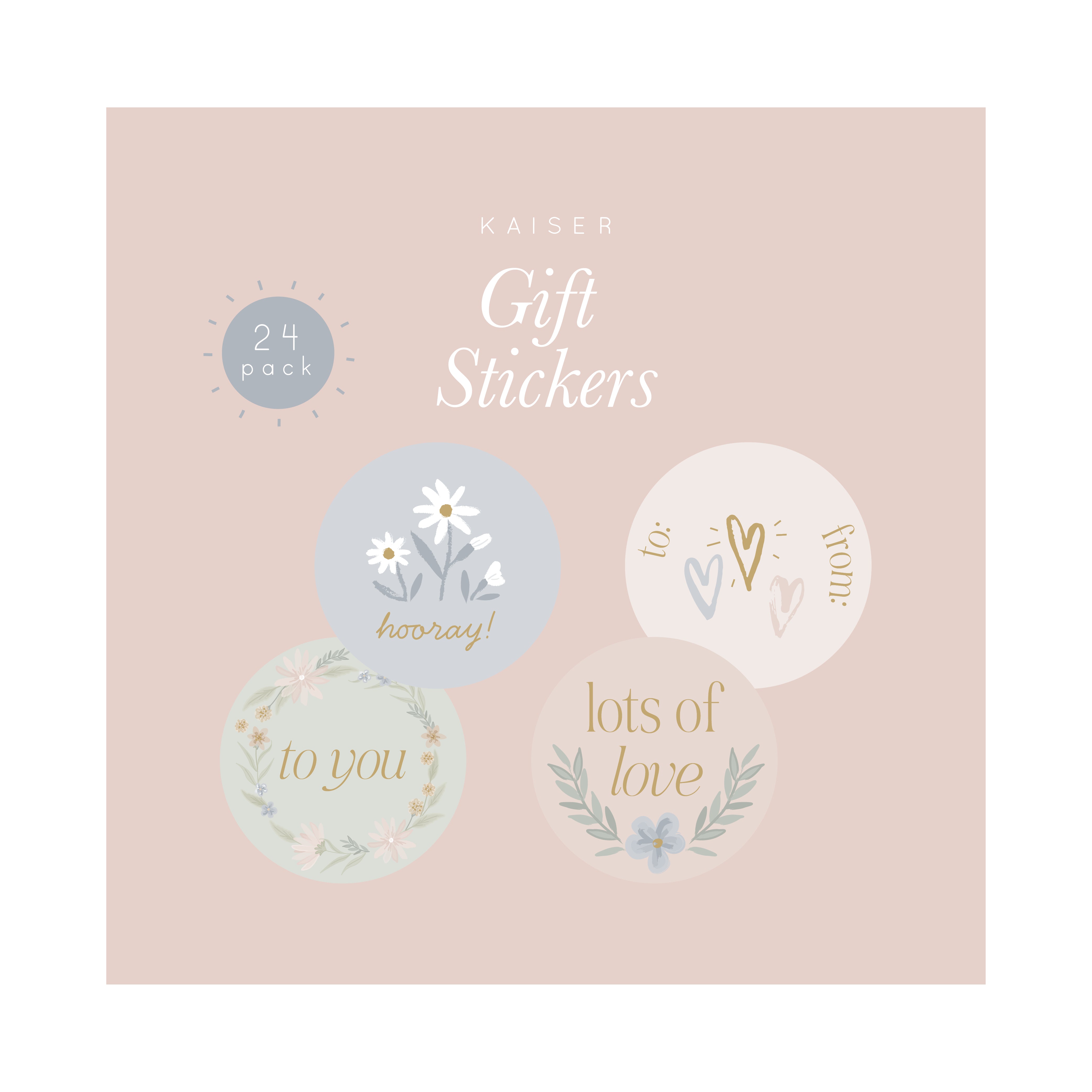 24Pk Wrap Stickers - Blushing Floral