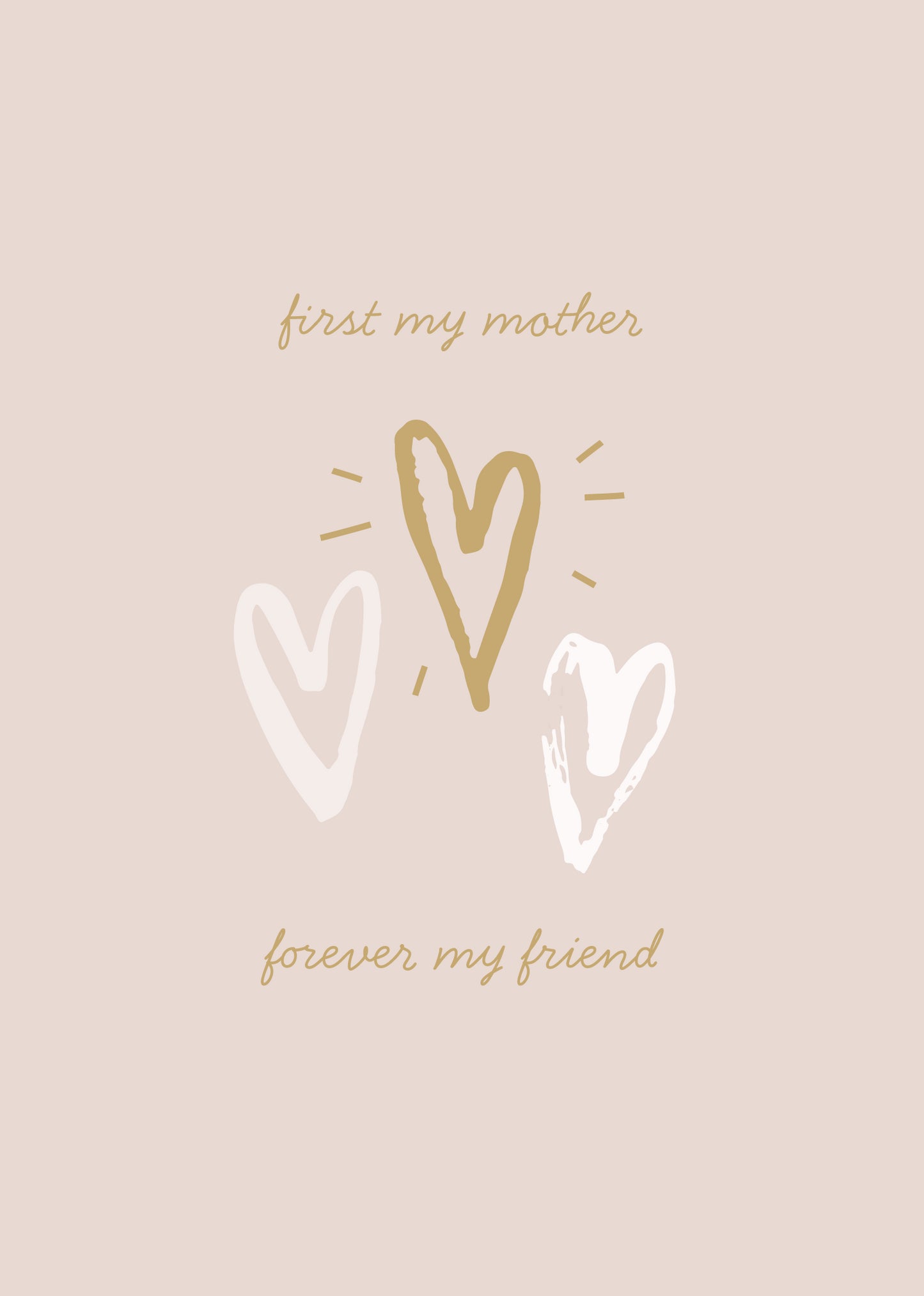 Greeting Card Blushing Floral- Mother Hearts