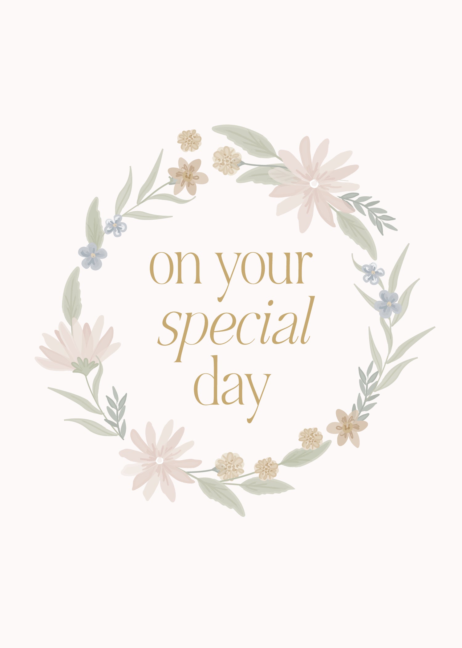 Greeting Card Blushing Floral- Special Day