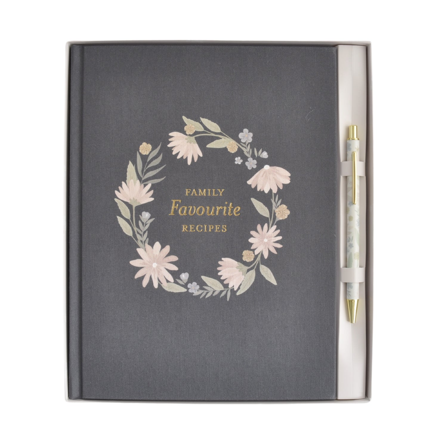 Recipe Book & Pen Set - Navy Blushing