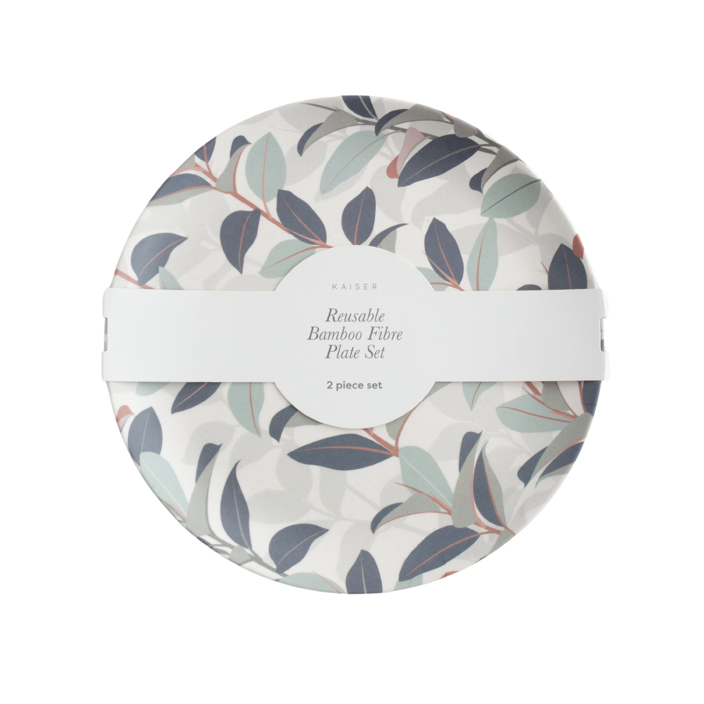 2Pk Bamboo Plate - Tropic Leaves