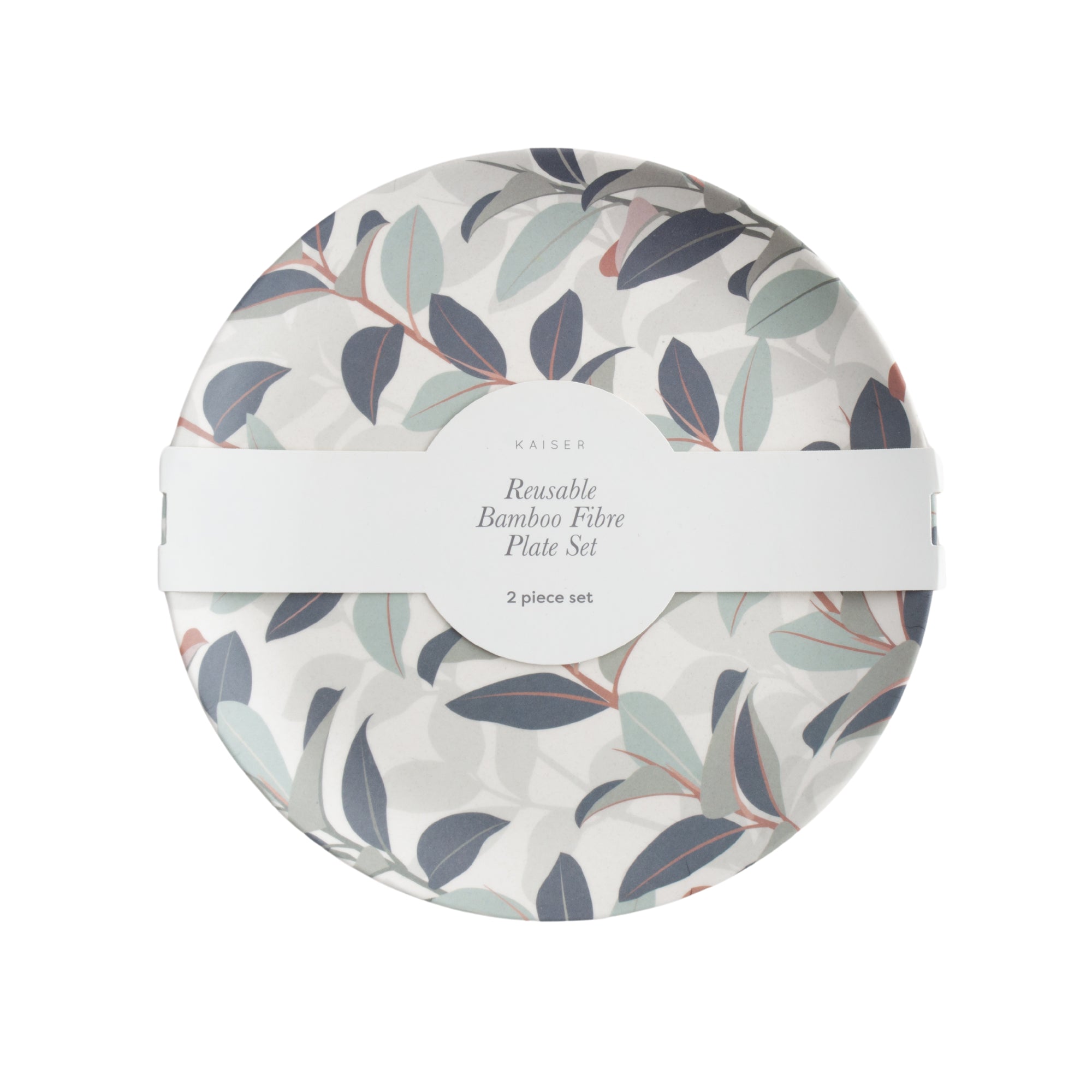 2Pk Bamboo Plate - Tropic Leaves