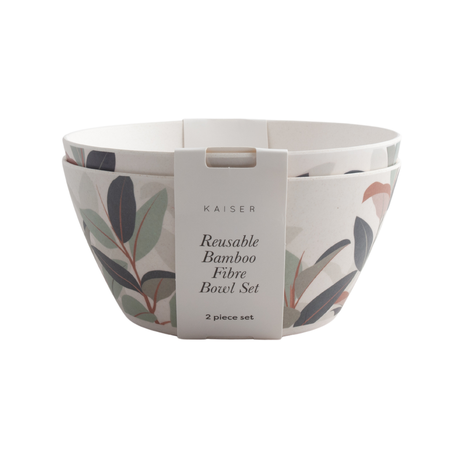 2Pk Bamboo Bowl - Tropic Leaves