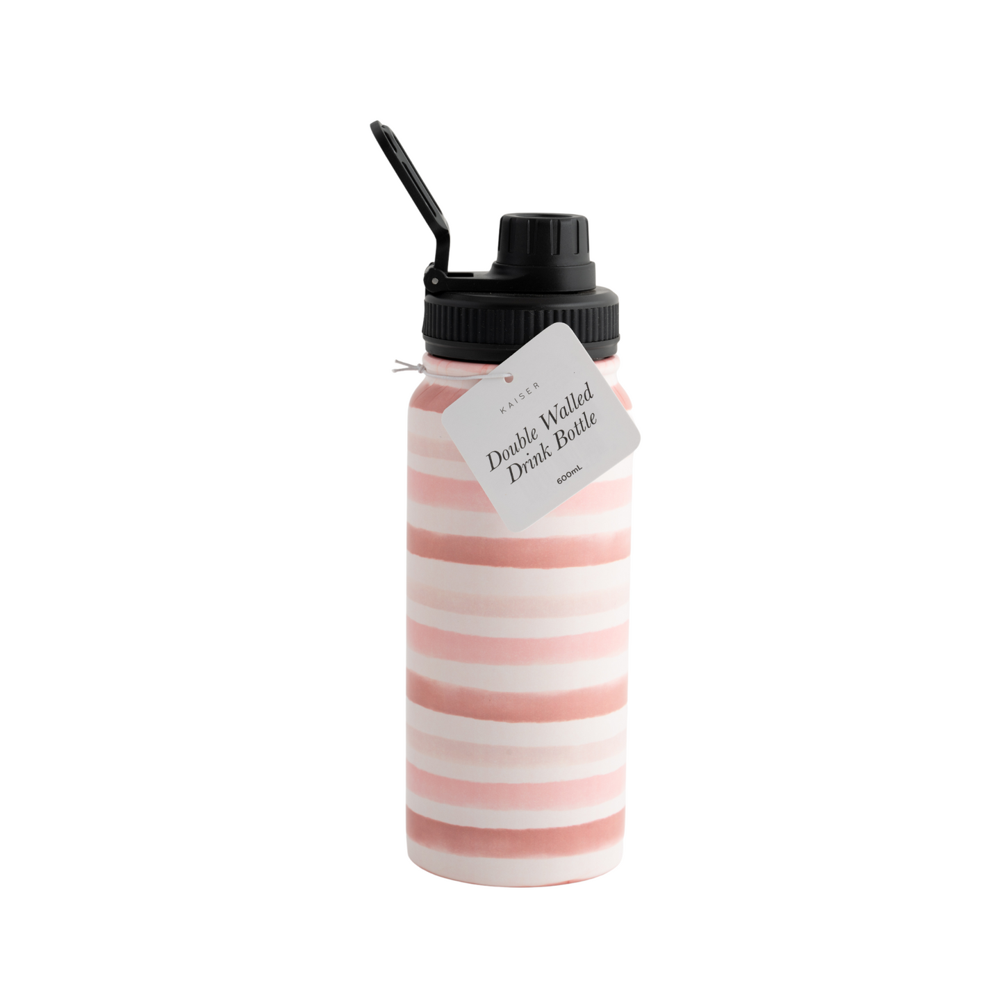 Insulated Drink Bottle 600Ml - Pink Stripe