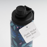 Insulated Drink Bottle 800Ml - Midnight Flower