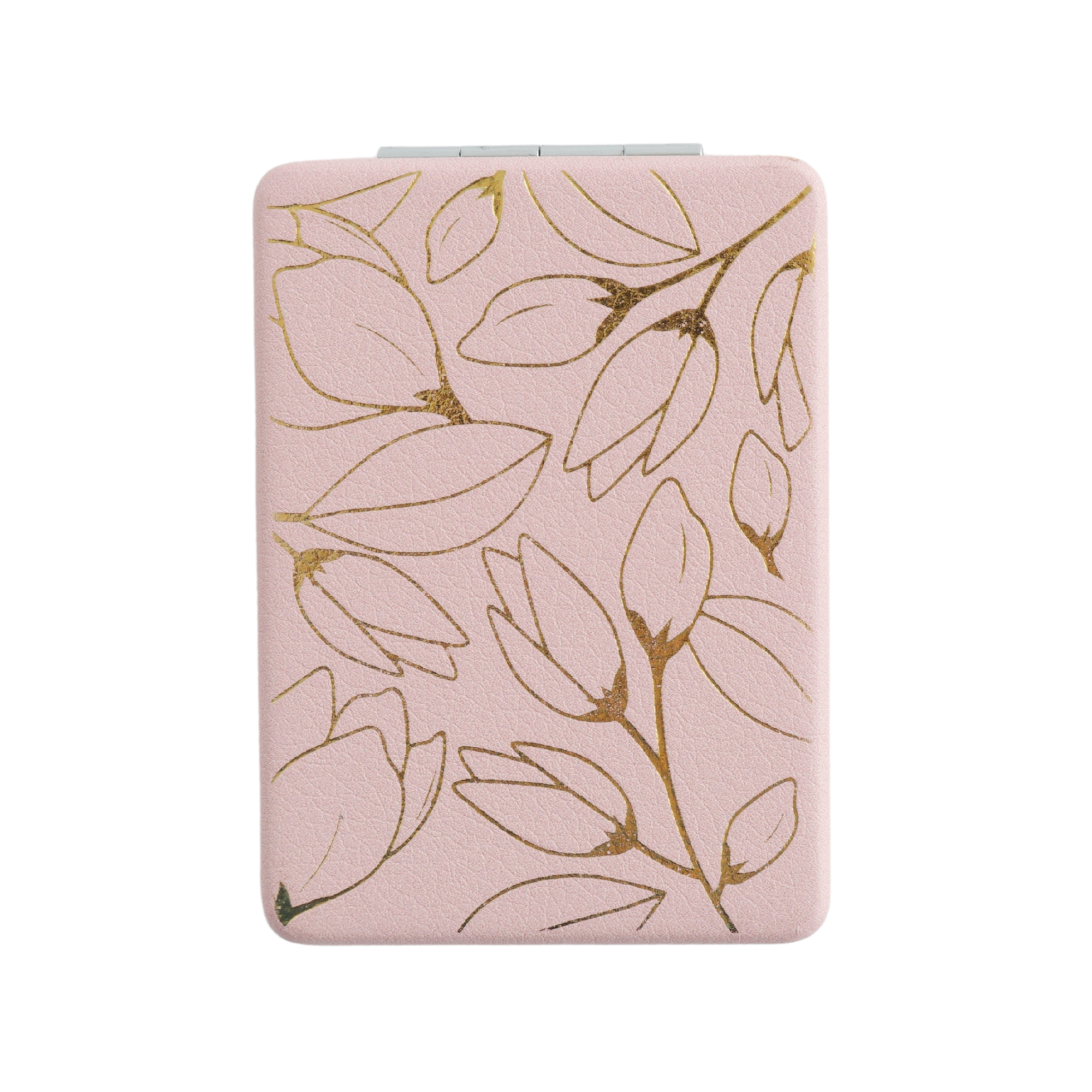 Rectangle Pocket Mirror - Pink Etched