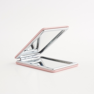 Rectangle Pocket Mirror - Pink Etched