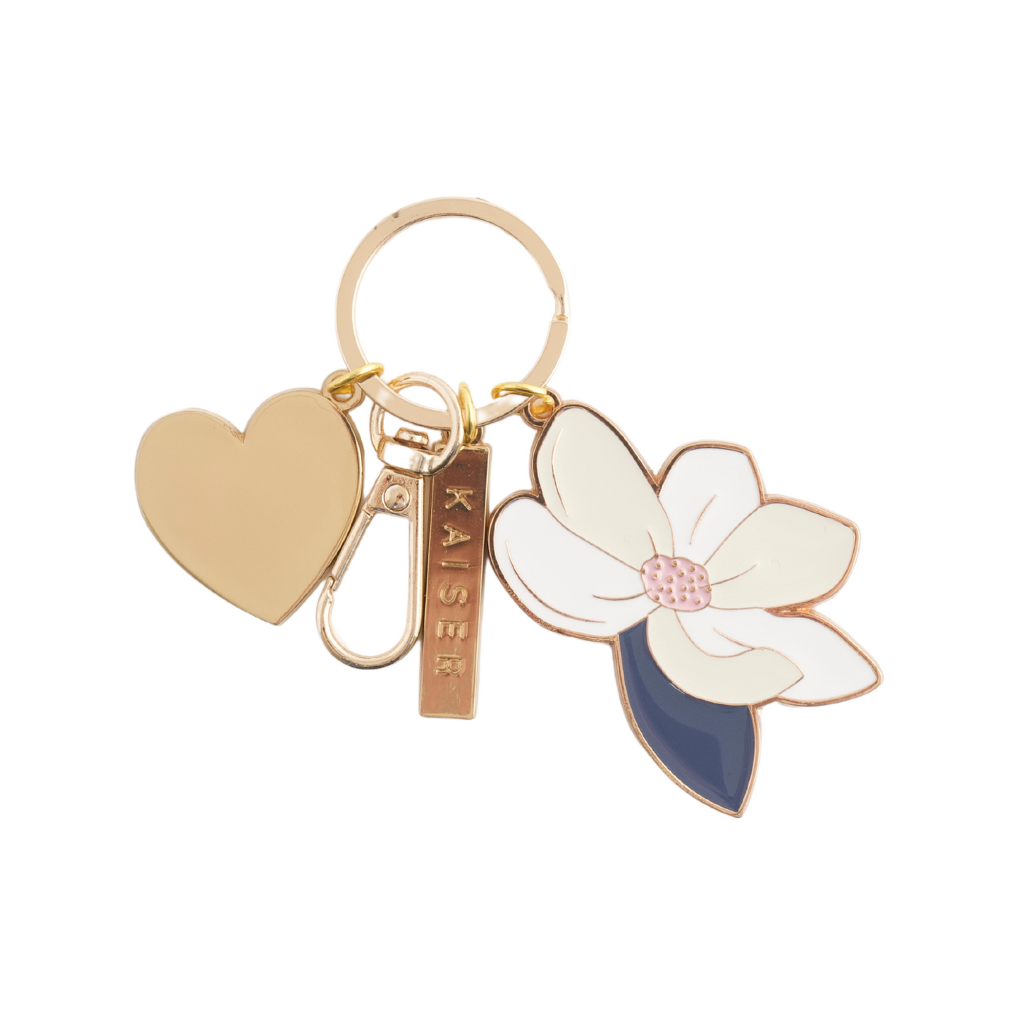 Metal Charm Keyring - Magnolia