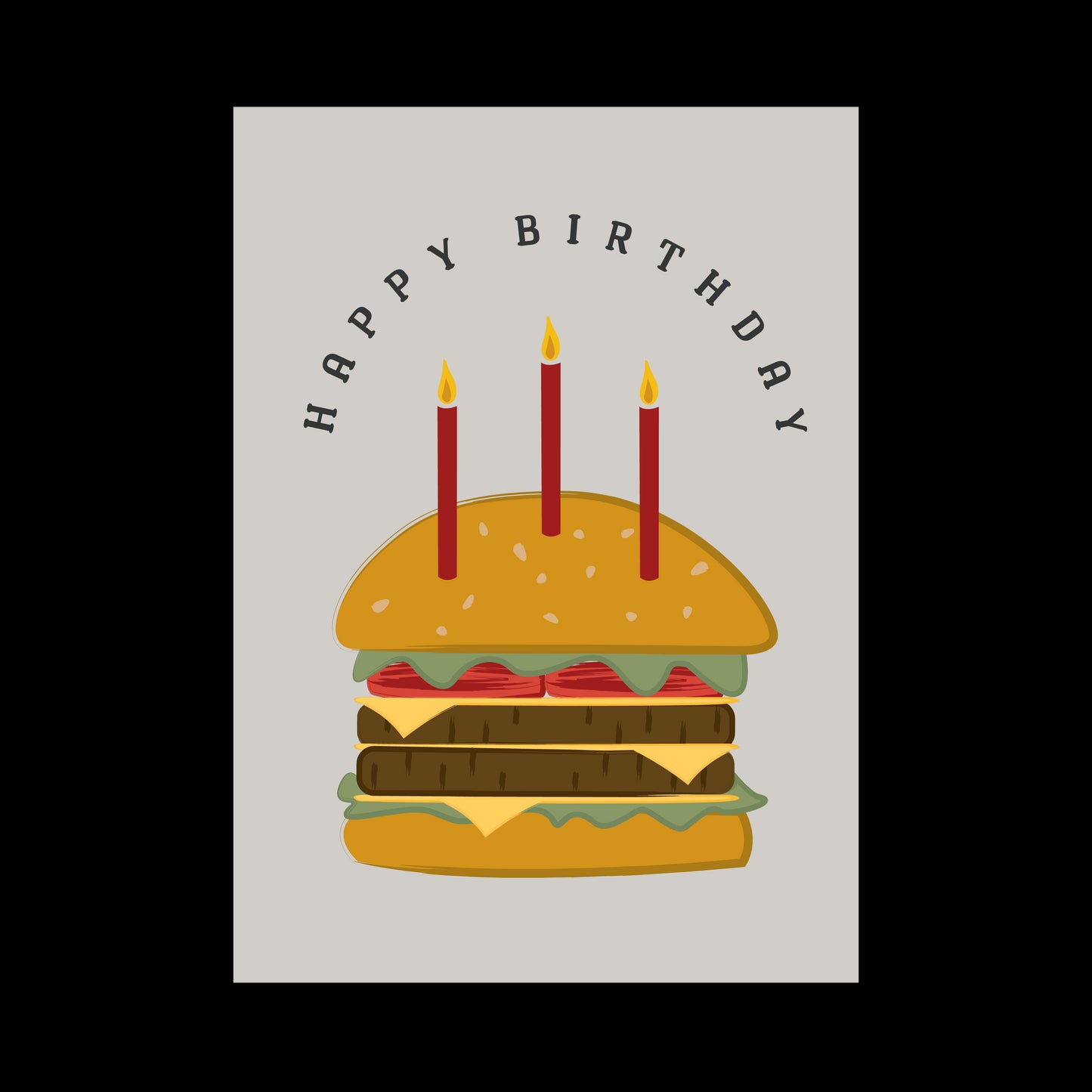 Greeting Card For Him - Burger Birthday