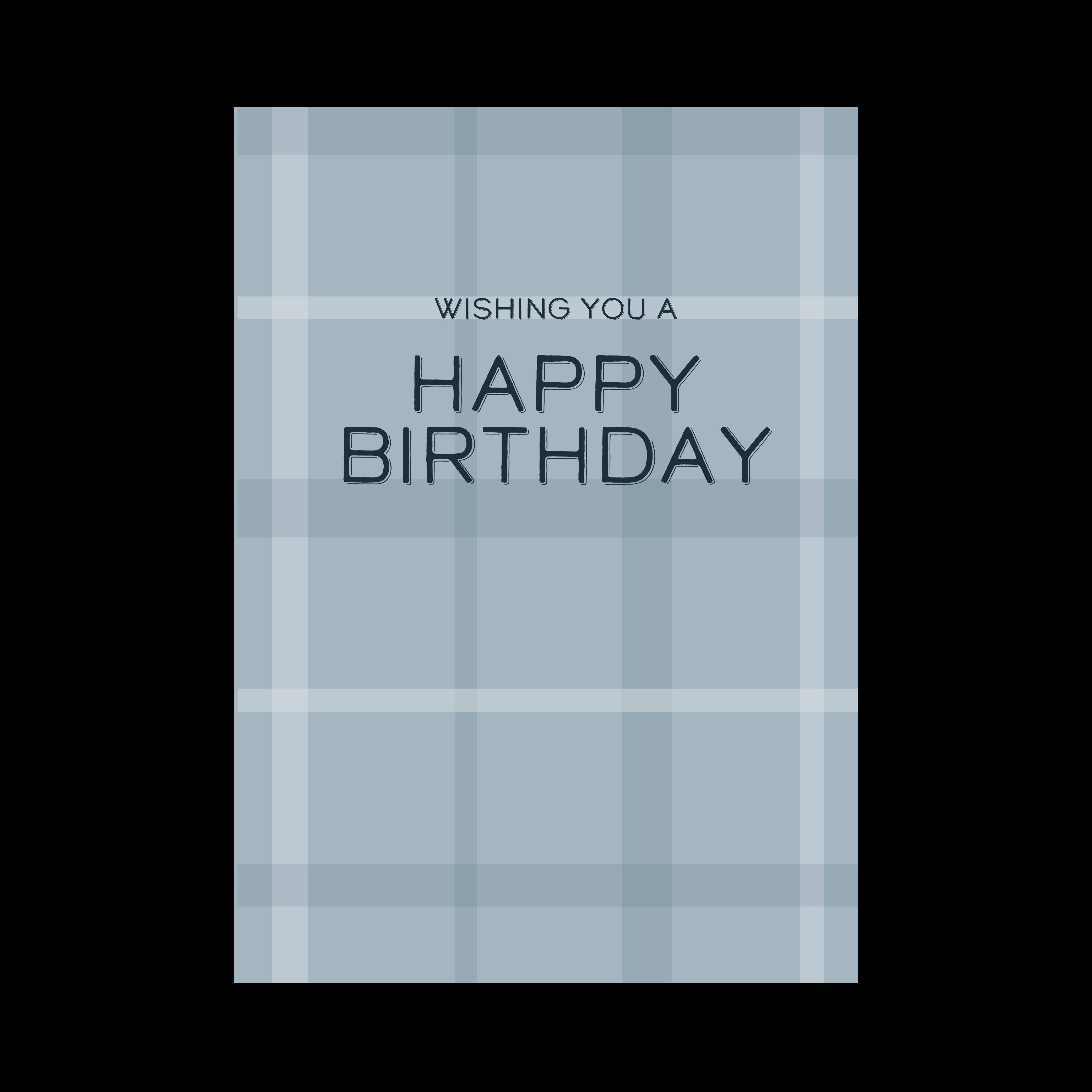 Greeting Card For Him - Blue Check Birthday