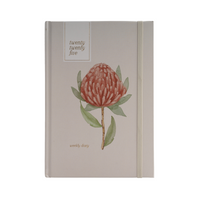 2025 A5 Weekly Diary - Natural Waratah