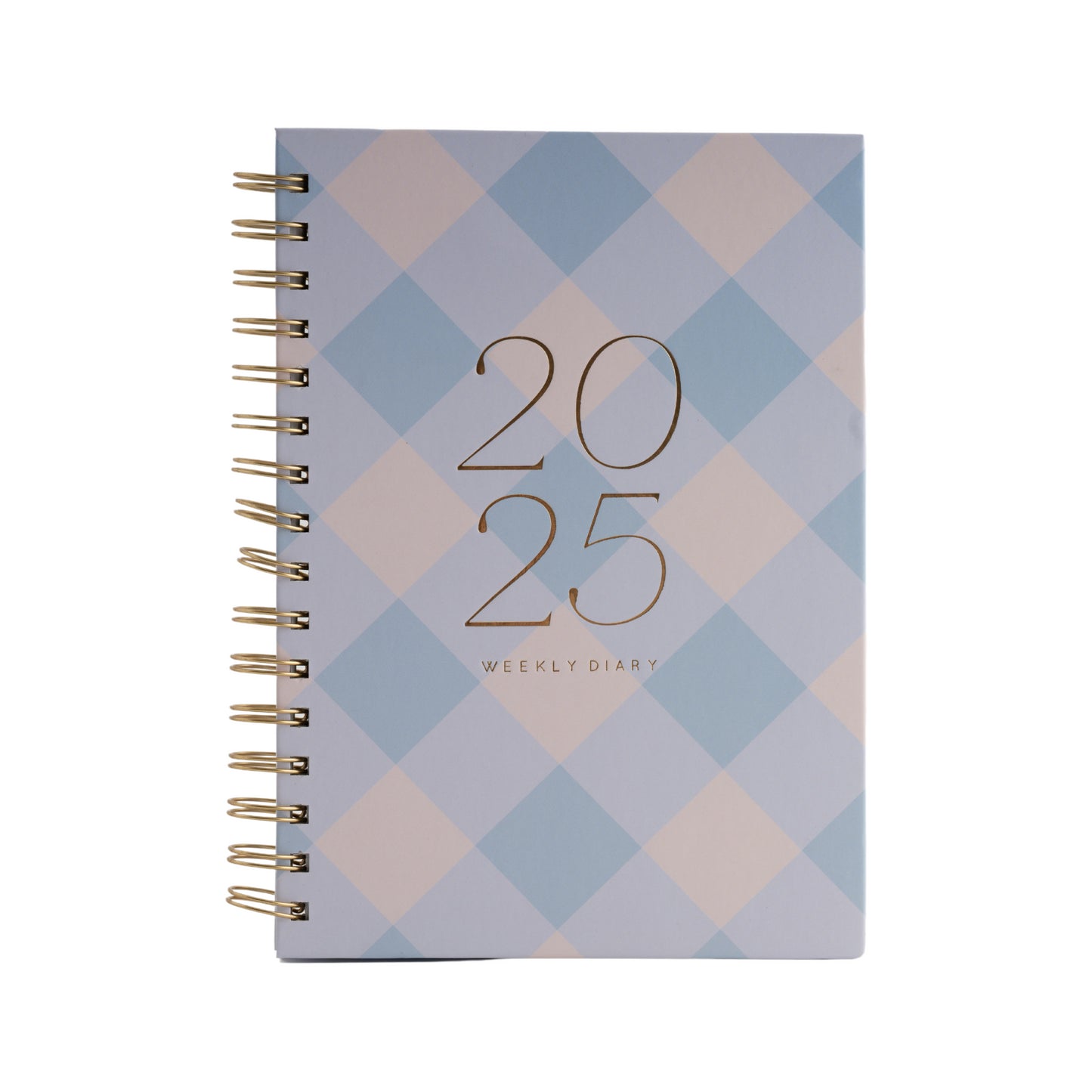 2025 A5 Weekly Spiral Diary - Gingham