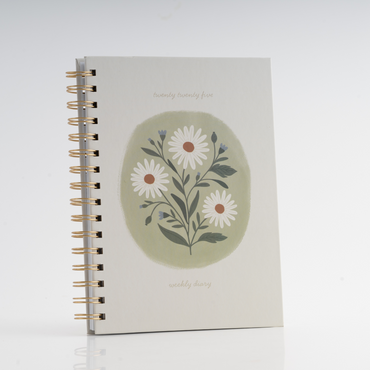 2025 A5 Weekly Spiral Diary - Vintage Daisy