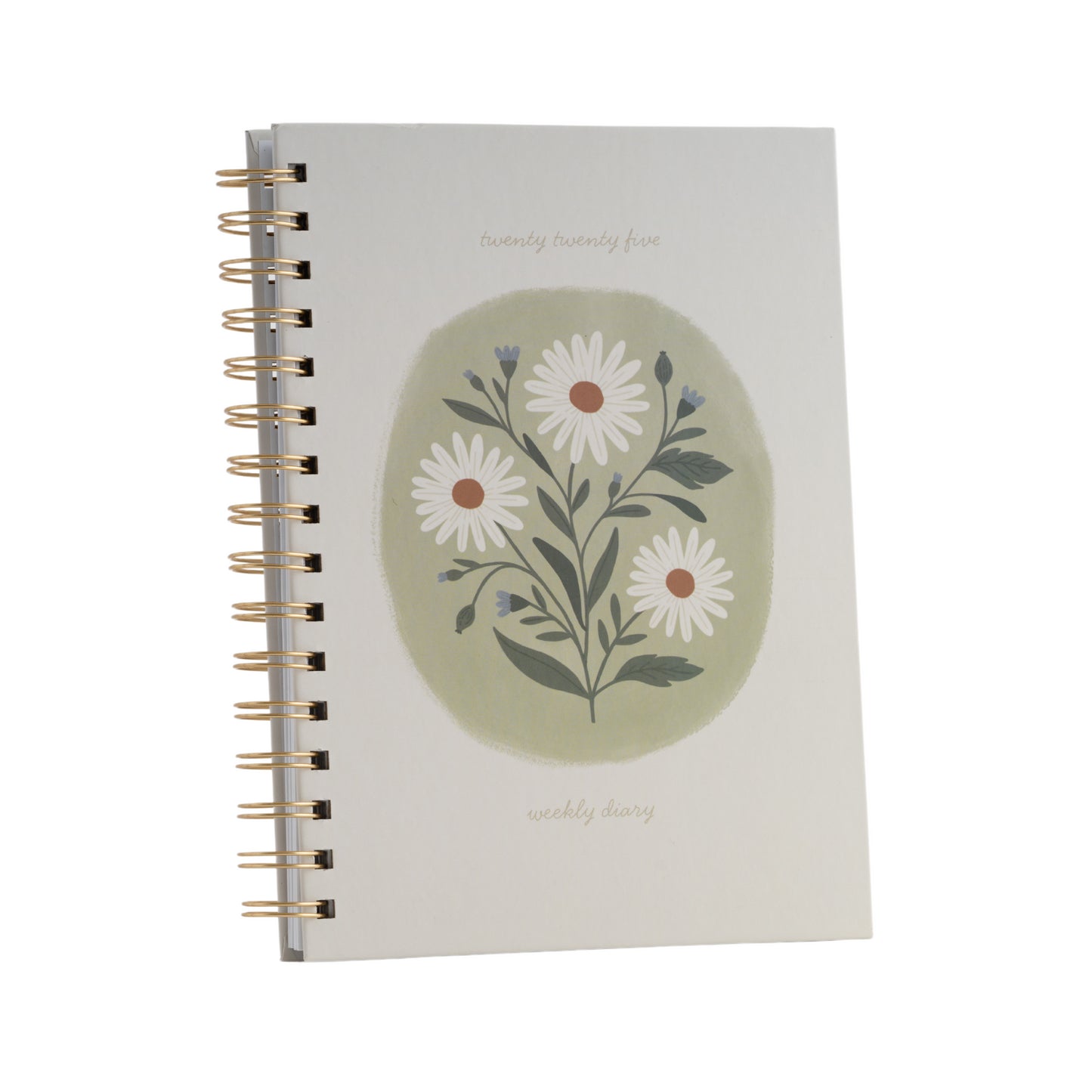 2025 A5 Weekly Spiral Diary - Vintage Daisy