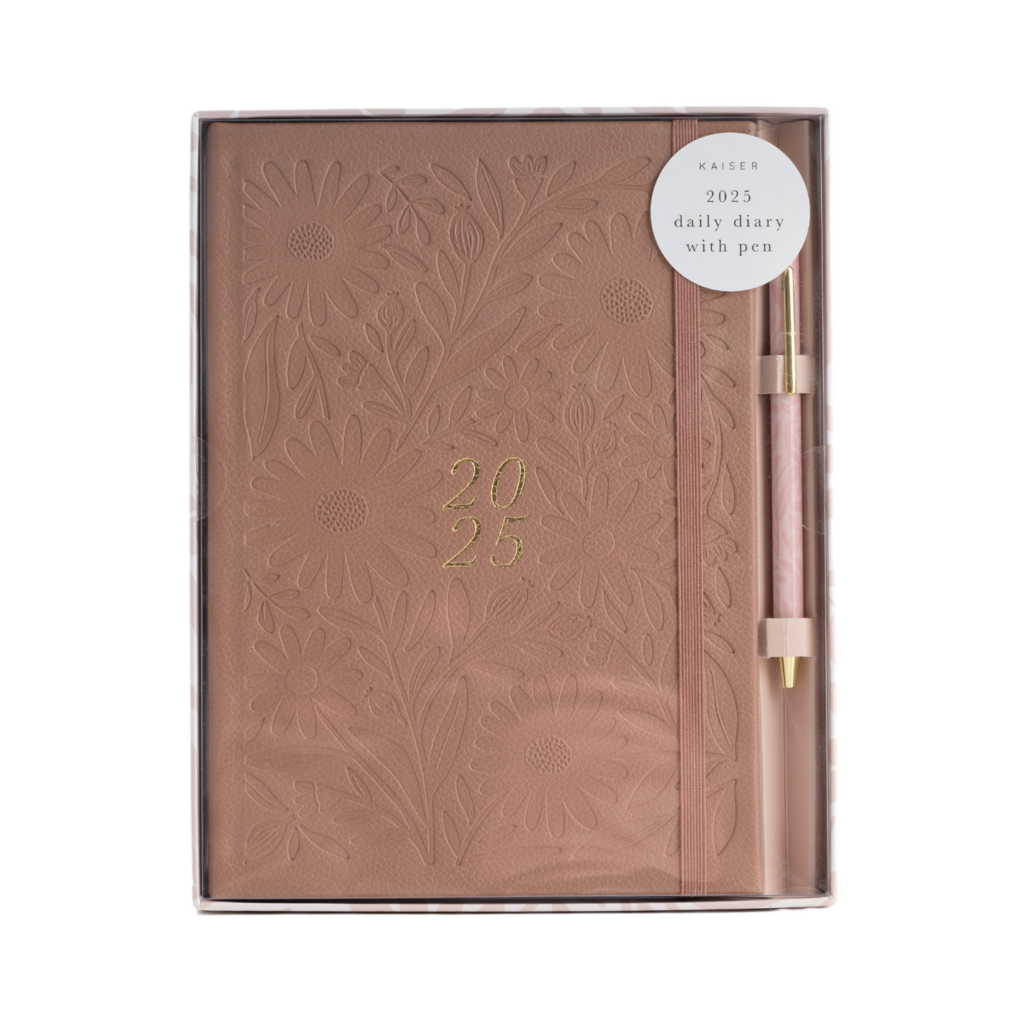 2025 A5 Weekly Diary & Pen - Pink Posy