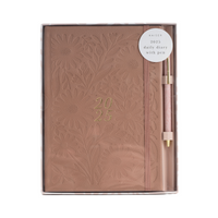 2025 A5 Weekly Diary & Pen - Pink Posy