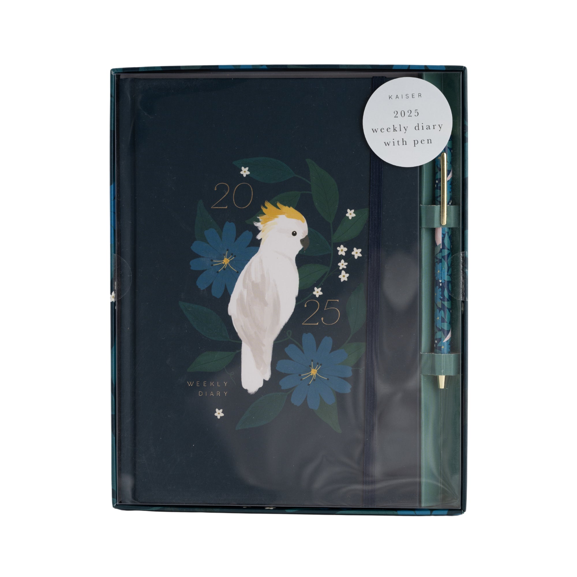 2025 A5 Weekly Diary & Pen - Cockatoo Bloom