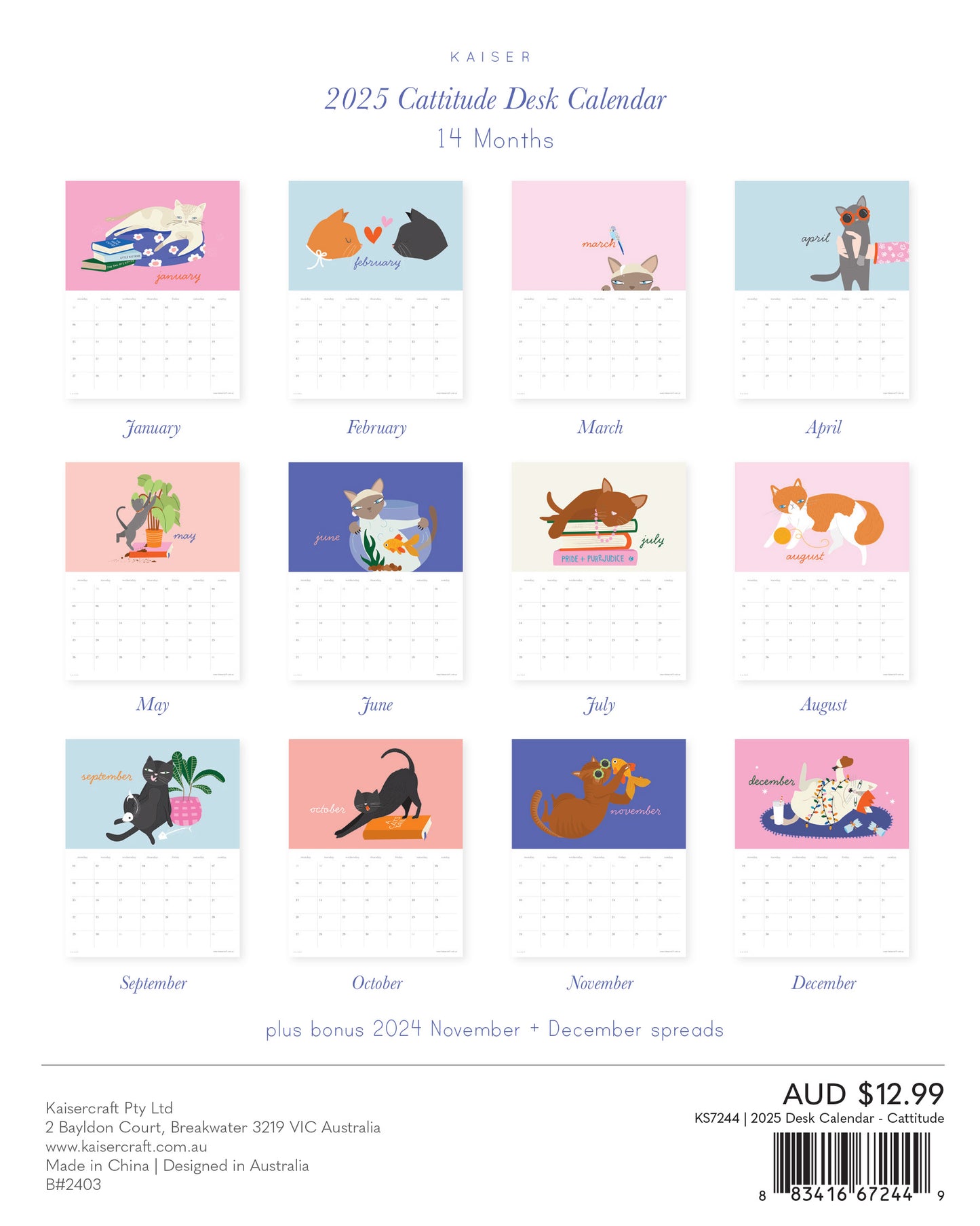 2025 Desk Calendar - Cattitude