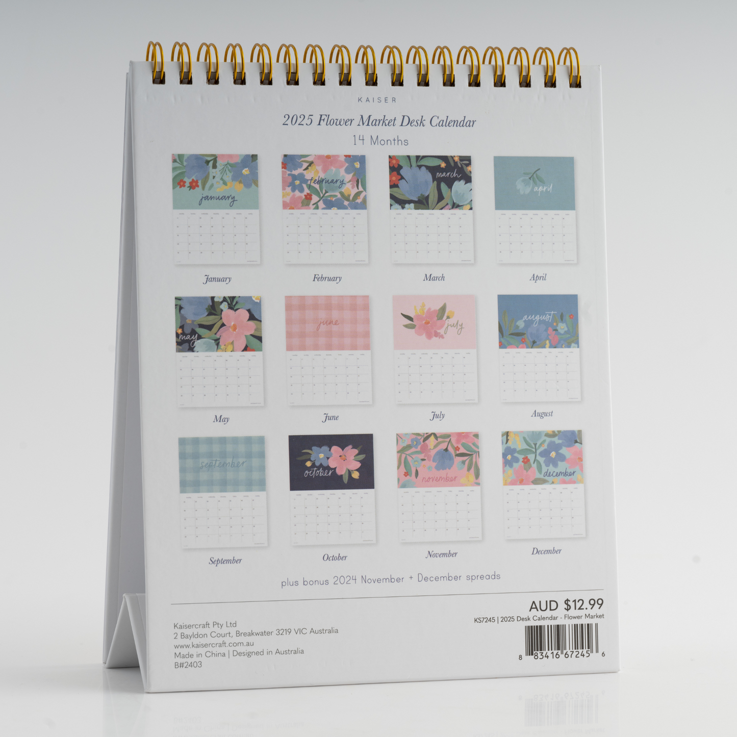 2025 Desk Calendar - Flower Market