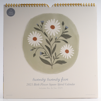 2025 Sq Spiral Calendar - Birth Flower