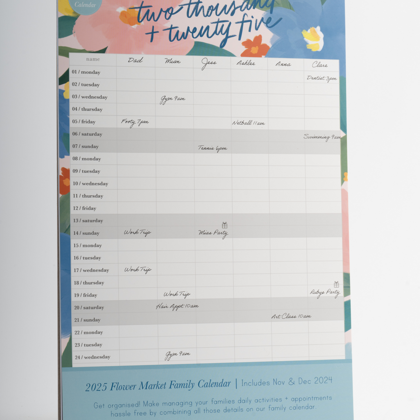 2025 Family Calendar - Flower Market