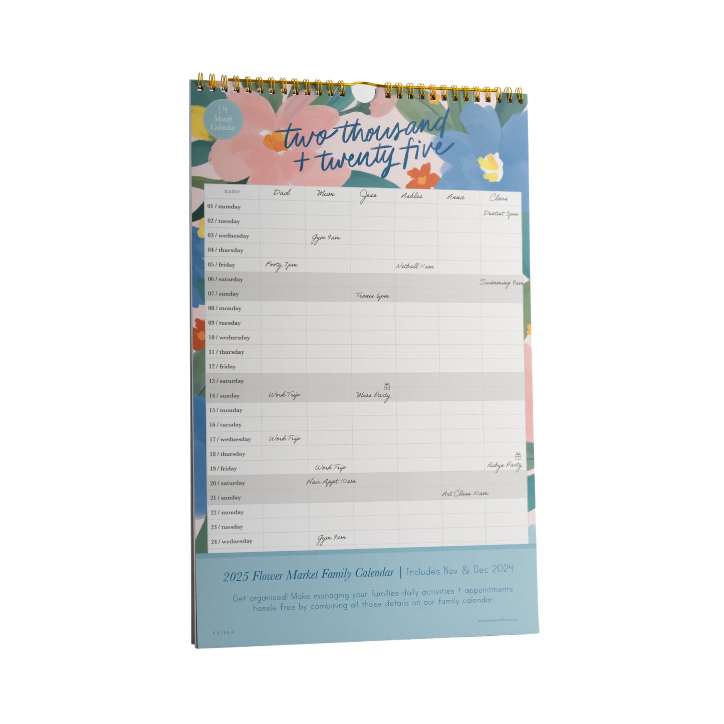 2025 Family Calendar - Flower Market