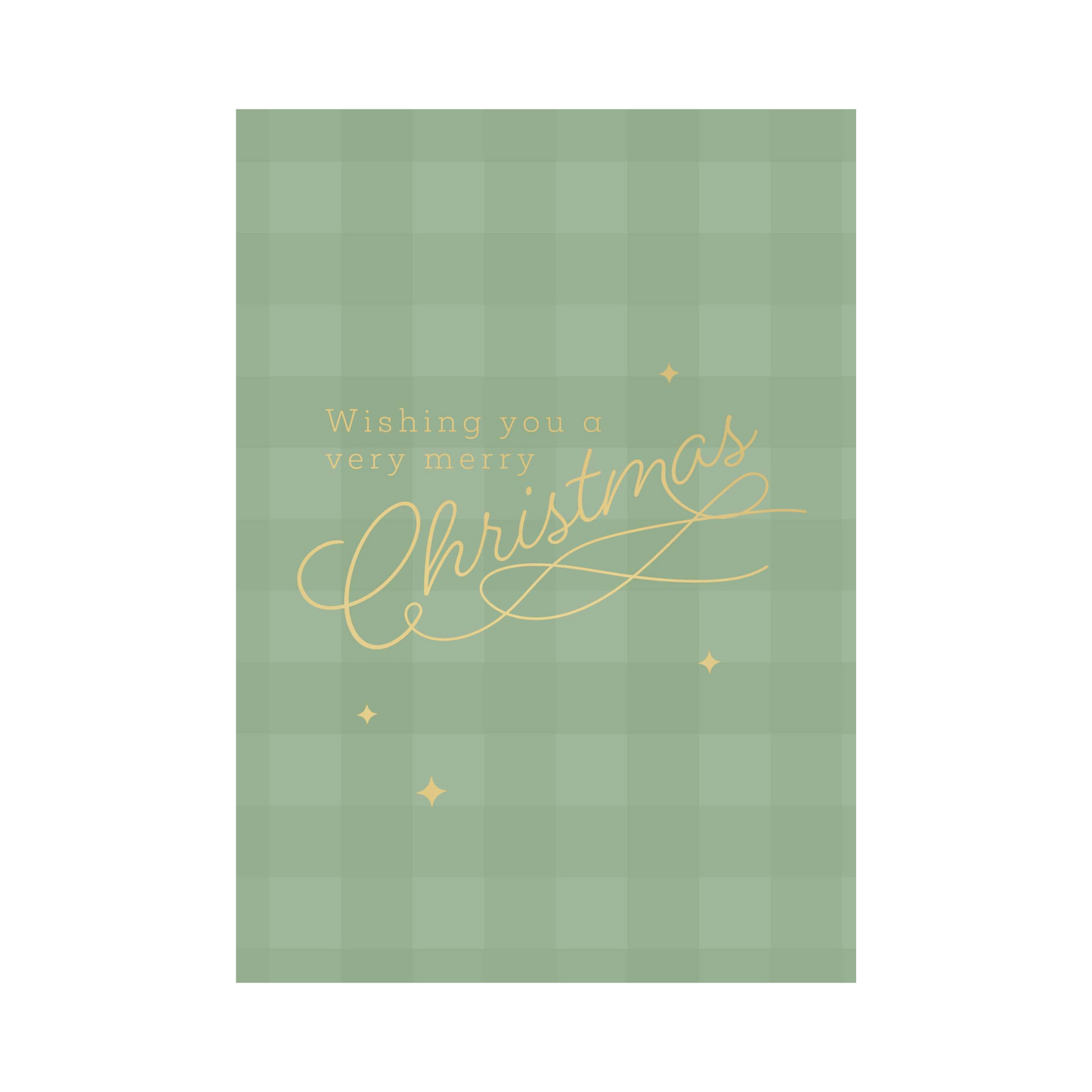 Christmas Card - Green Gingham