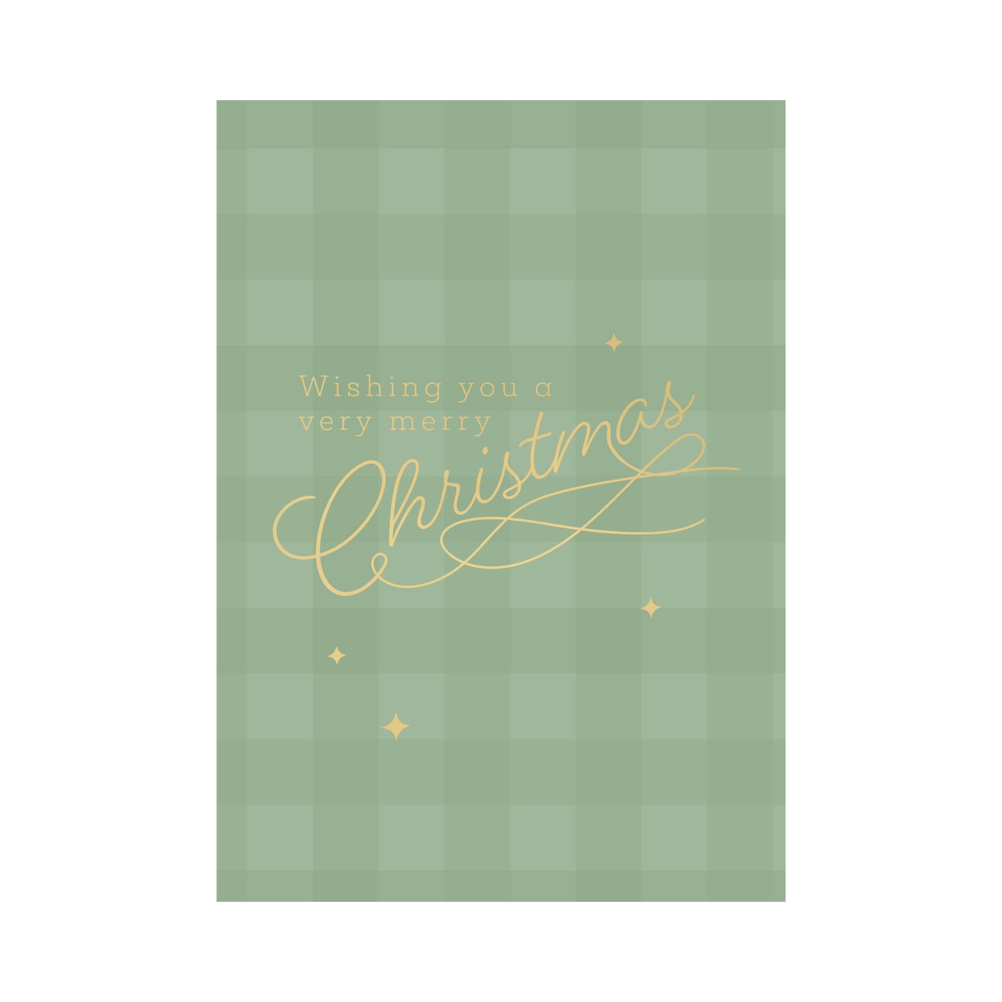 Christmas Card - Green Gingham