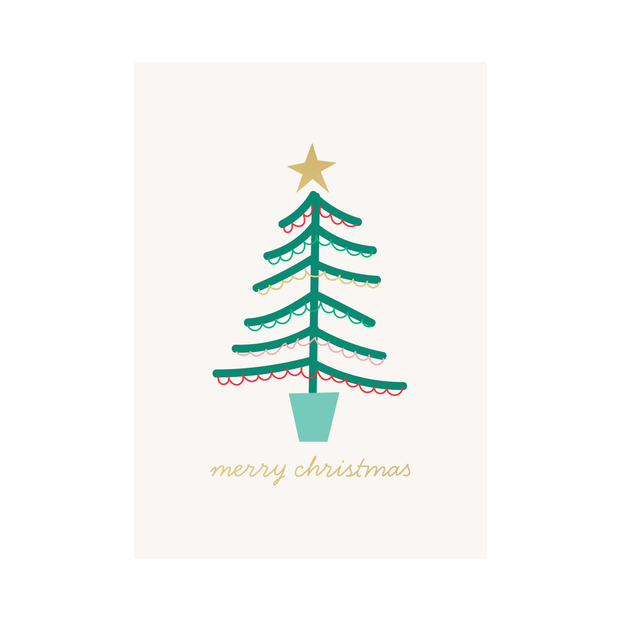 Christmas Card - Scallop Tree