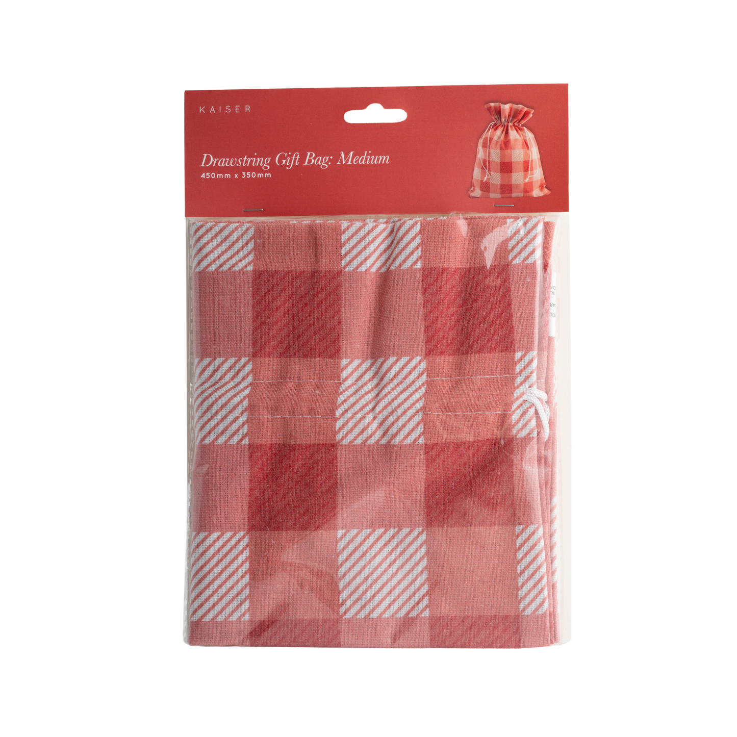 Medium Fabric Bag - Red Gingham