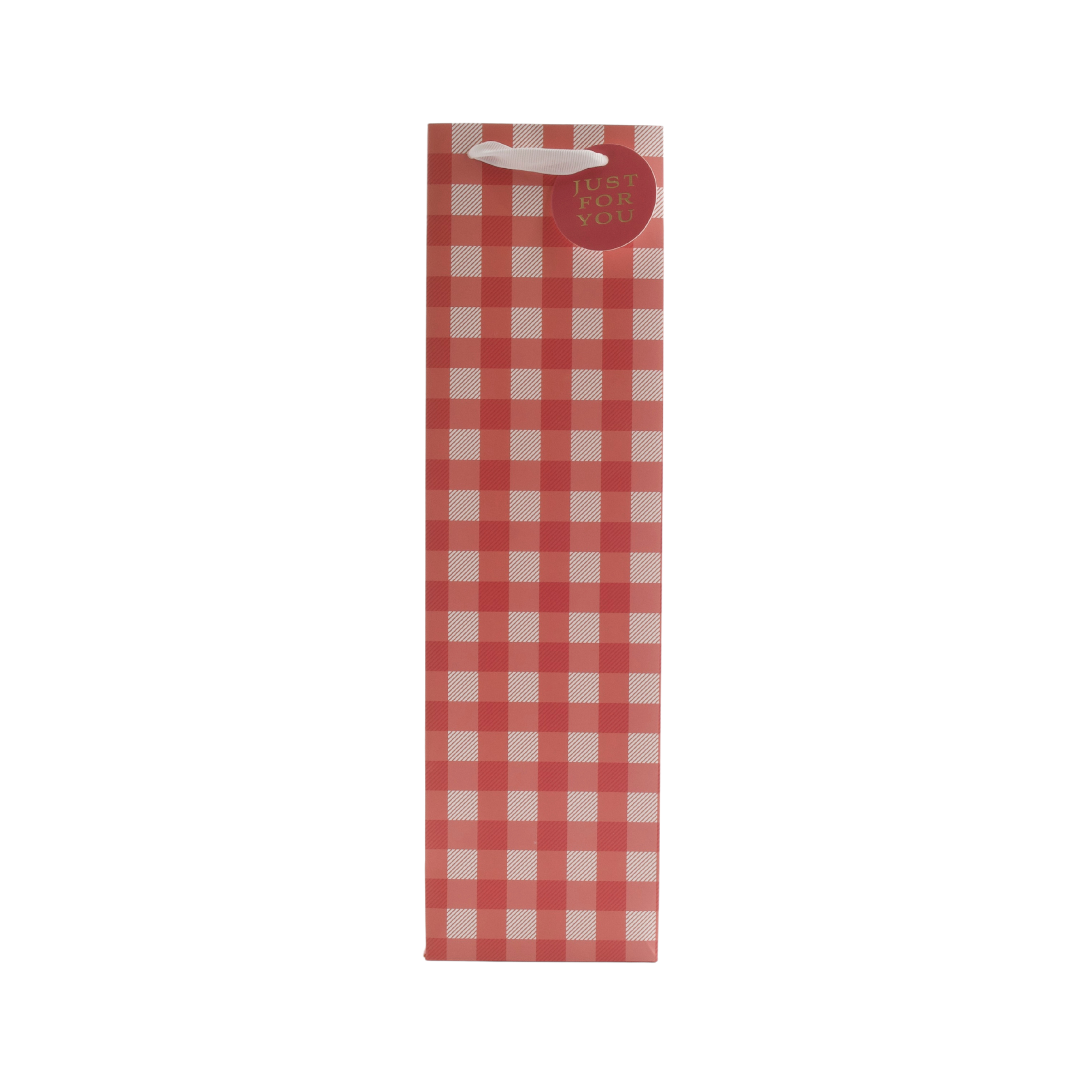 Christmas Bottle Gift Bag - Red Gingham