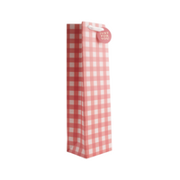 Christmas Bottle Gift Bag - Red Gingham