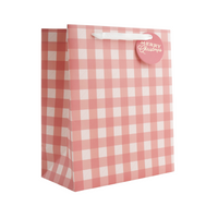 Christmas Small Gift Bag - Red Gingham