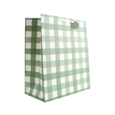 Christmas Jumbo Gift Bag - Green Gingham