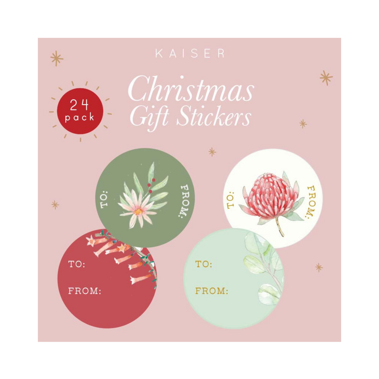 Christmas Wrap Stickers - Waratah