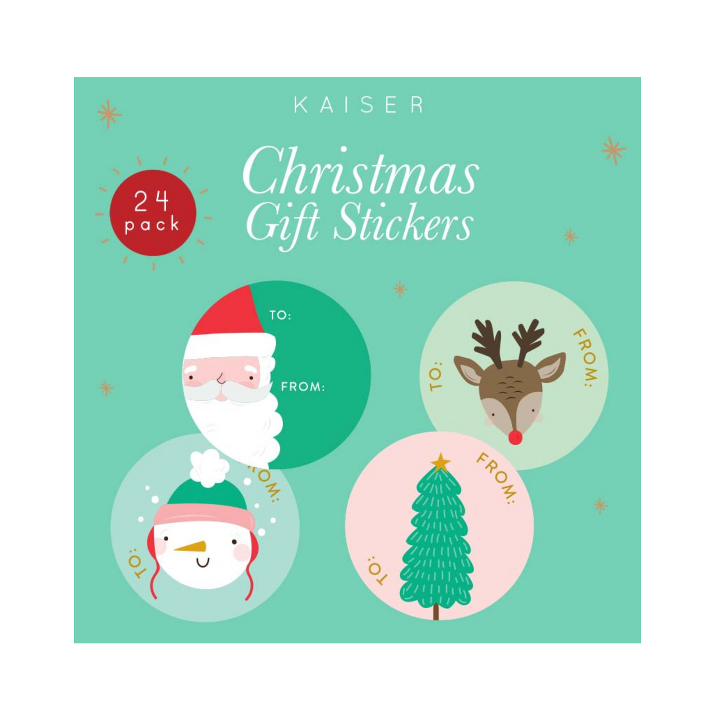 Christmas Wrap Stickers - Santa Claus